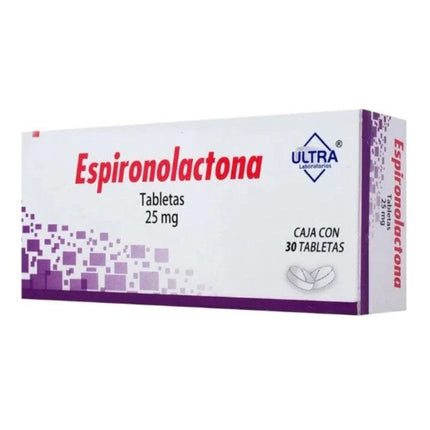Espirinolactona 25 mg Caja con 30 Tabletas