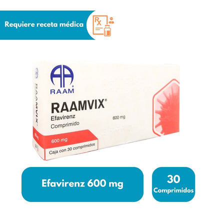 Raamvix (Efavirenz) 600 mg Caja con 30 Comprimidos RAAM Laboratorios