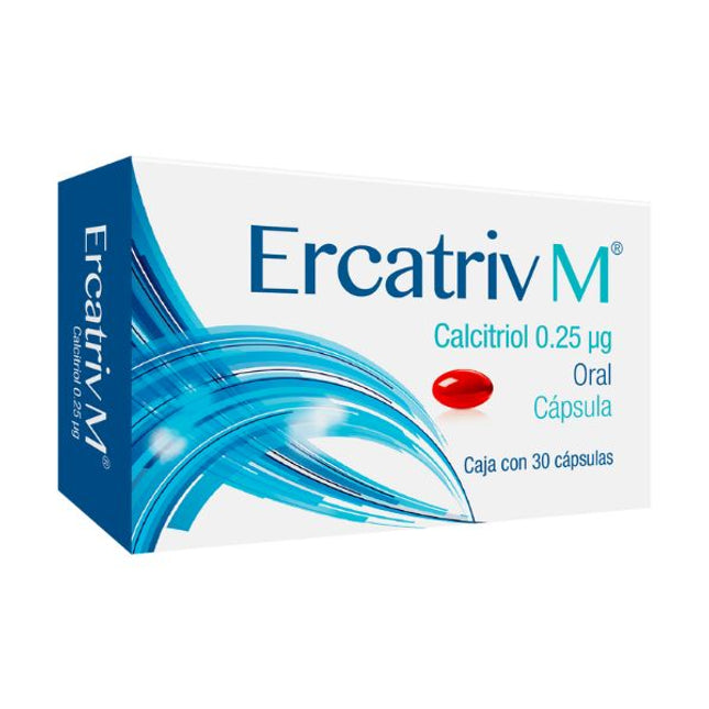 Ercatriv M (Calcitriol) 0.25 Ug Caja con 30 Cápsulas