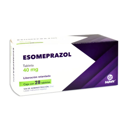 Esomeprazol 40 mg Liberación Retardada Caja con 28 Tabletas
