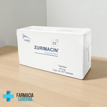 Exemestano Zurimacin 25 mg Caja con 90 Tabletas Zurich Pharma