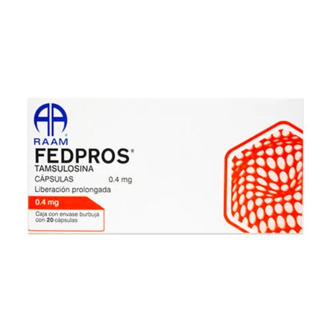 Fedpros (Tamsulosina) 0.4 mg Caja con 20 Cápsulas