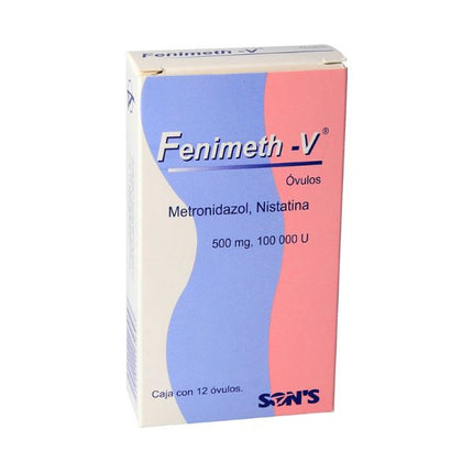 Fenmeth-V (Metronidazol/Nistatina) Caja con 12 Óvulos