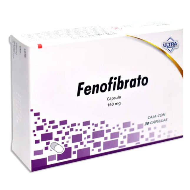 Fenofibrato 160 mg Caja con 30 Cápsulas