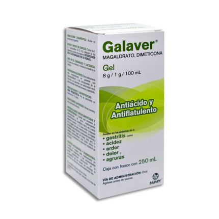 Galaver (Magaldrato/Dimeticona) 8g/1g/100 ml Frasco con 250 ml