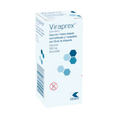 Viraprex Ganciclovir 500 mg Caja con 1 Frasco Ámpula Inyectable