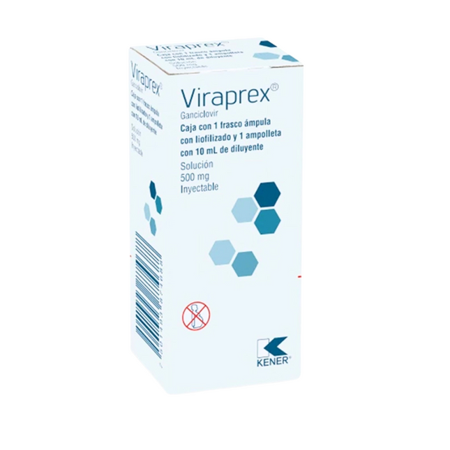 Viraprex Ganciclovir 500 mg Caja con 1 Frasco Ámpula Inyectable