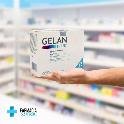 Gelan Plus (Magaldrato / Simeticona Gel Antiácido 8.0g / 1.0 g) Caja con 4 frascos 40 ml