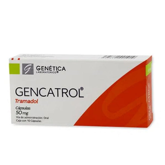 Gencatrol (Tramadol) 50 mg Caja con 10 Cápsulas