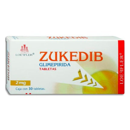 Zukedib (Glimepirida) 2 mg Caja con 30 Tabletas