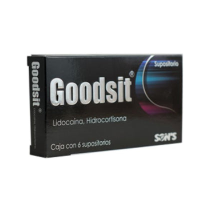 Goodsit (Lidocaina/Hidrocortisona) 60 mg/ 50 mg Caja con 6 Supositorios