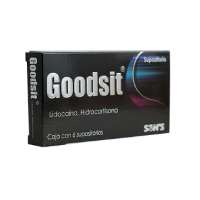 Goodsit (Lidocaina/Hidrocortisona) 60 mg/ 50 mg Caja con 6 Supositorios