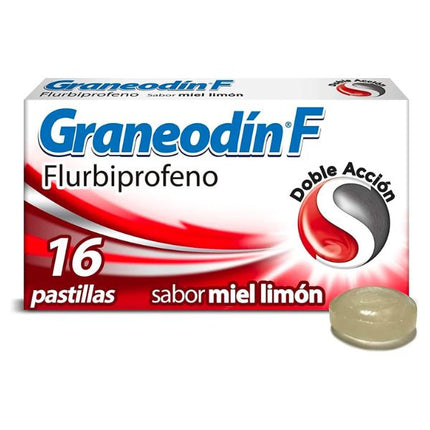 Graneodin F (Flubiprofeno) 8.75 mg Caja con 16 Pastillas Sabor Miel-Limón