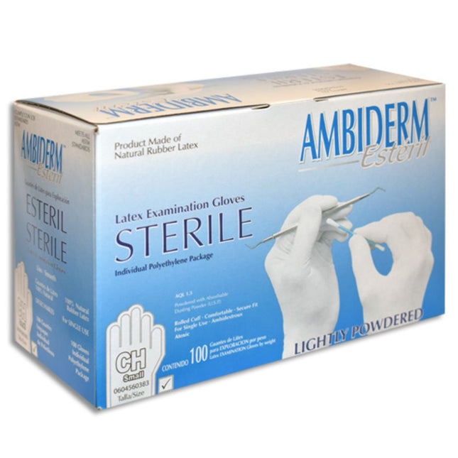 Guante Ambiderm Estéril Chico caja con 100 piezas