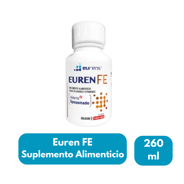 Euren FE Suplemento Alimenticio Hierro Liposomado Solución 260 ml Sabor Frutos RAAM