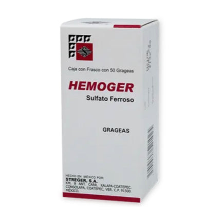 Hemoger Sulfato Ferroso 300 mg Caja con 50 Grageas