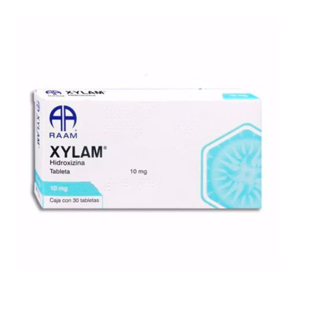Xylam (Hidroxizina) 10 mg Caja con 30 Tabletas