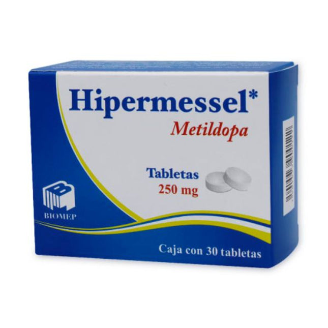 Hipermessel (Metildopa)250 mg Caja con 30 Tabletas