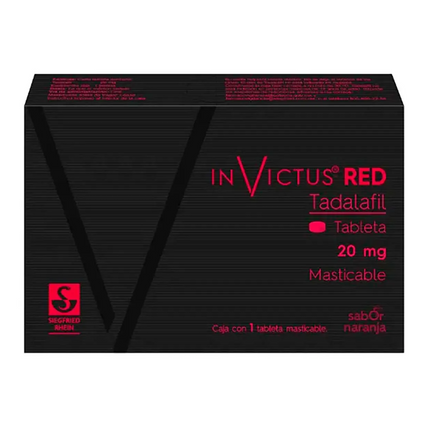InVictus Red (Tadalafil) 20 mg 1 Tableta Masticable Sabor Naranja