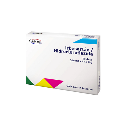 Irbesartán / Hidroclorotiazida 300 Mg / 12.5 Mg Caja con 14 Tabletas Camber
