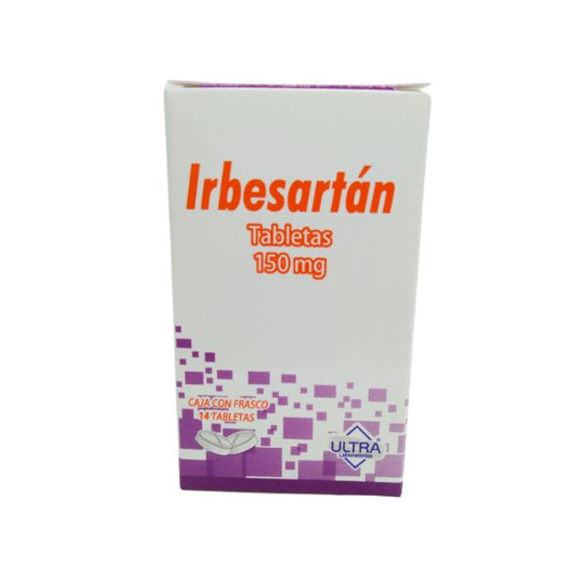 Irbesartán 150 mg Caja con 14 Tabletas