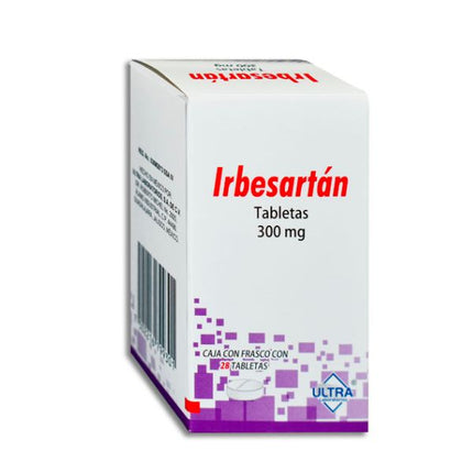 Irbesartán 300 mg Caja con 28 Tabletas