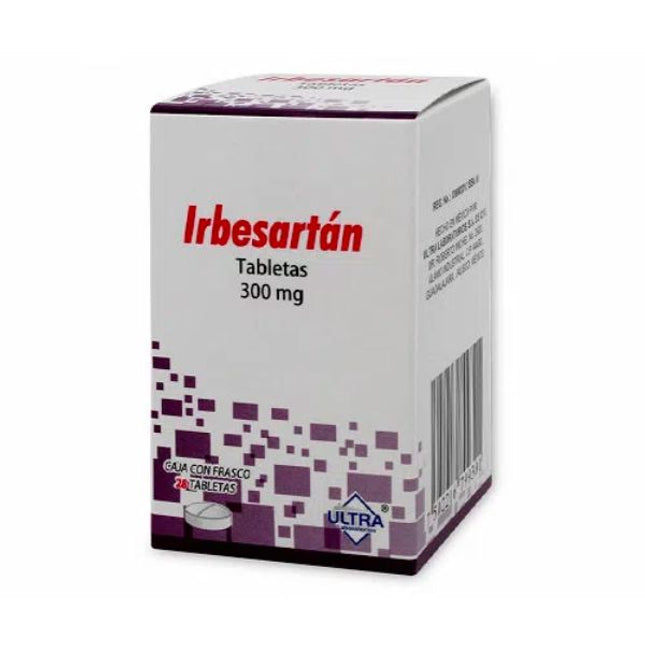 Irbesartán 300 mg Caja con 28 Tabletas