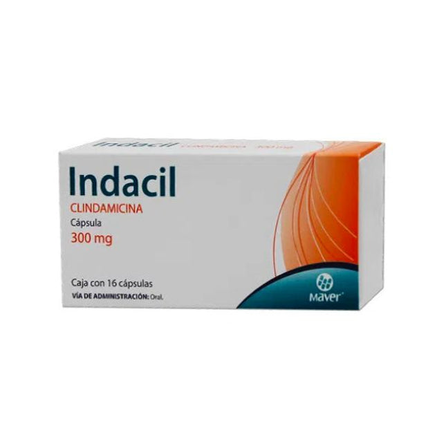 Indacil (Clindamicina) 300 mg Caja con 16 Cápsulas