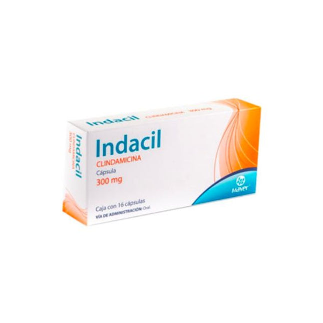 Indacil (Clindamicina) 300 mg Caja con 16 Cápsulas