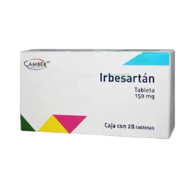Irbesartan 150 mg Caja con 28 Tabletas
