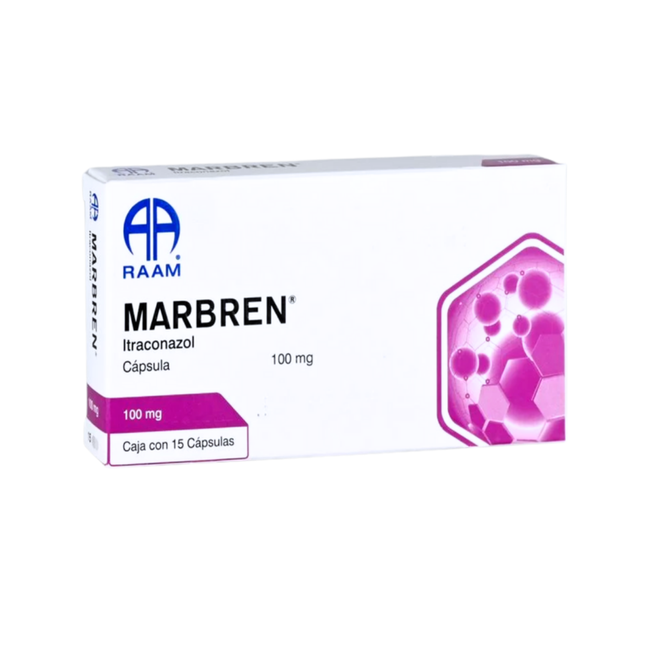 Itraconazol Marbren 100 mg Caja con 15 cápsulas RAAM