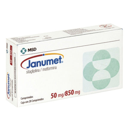 Janumet (Sitagliptina 50 mg / Metformina 850 mg) Caja con 28 Tabletas