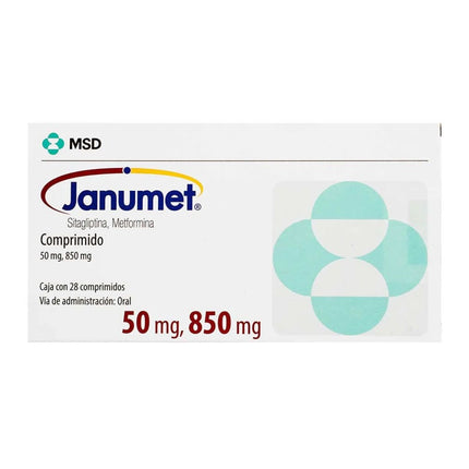 Janumet (Sitagliptina 50 mg / Metformina 850 mg) Caja con 28 Tabletas
