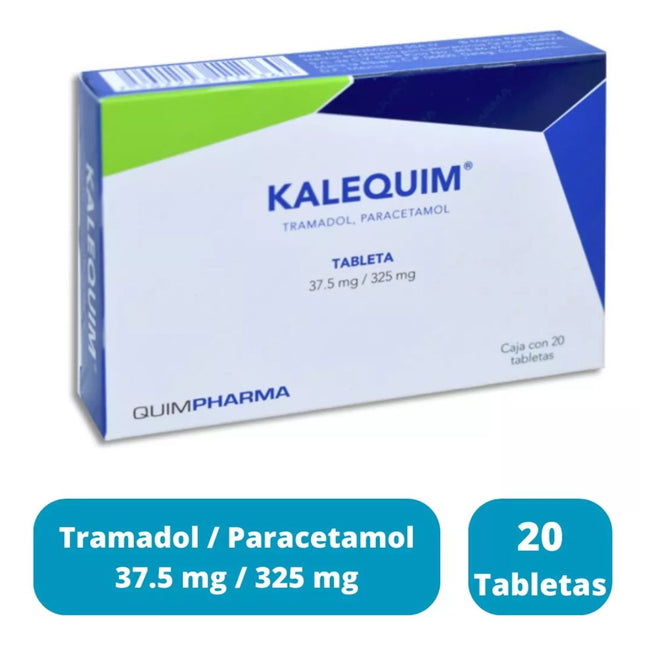 Kalequim (Tramadol/Paracetamol) 37.5 mg/325 mg Caja con 20 Tabletas
