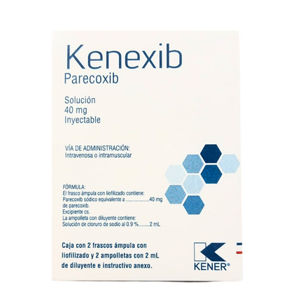 Kenexib (Parecoxib) 40 mg Solución Inyectable Caja con 2 Ámpulas