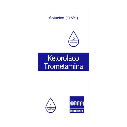 Ketorolaco Trometamina Solución (5.0 mg/ml) Gotero con 5 ml Oftálmico