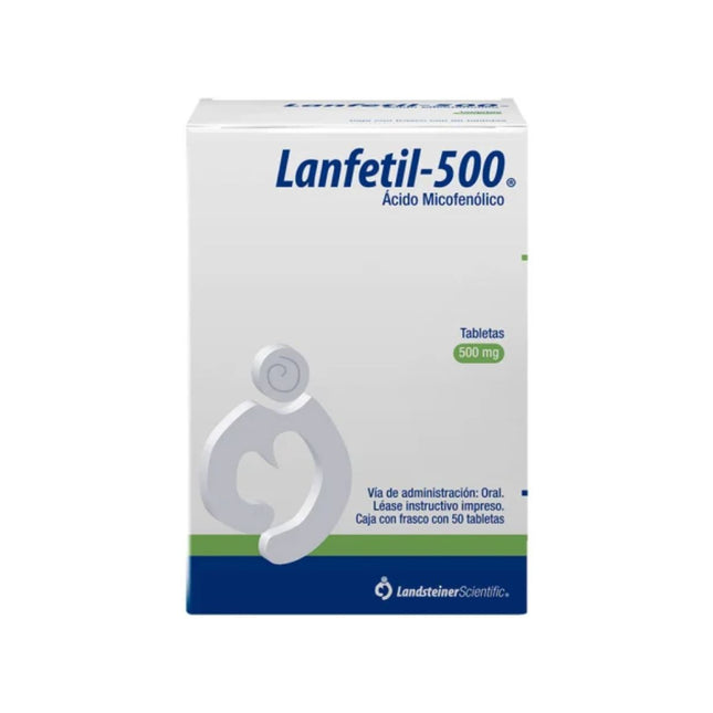 Lanfetil-500 (Acido Micofenólico) 500 mg Caja con 50 Tabletas