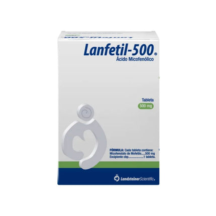 Lanfetil-500 (Acido Micofenólico) 500 mg Caja con 50 Tabletas