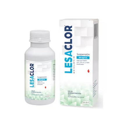 Lesaclor (Aciclovir) 200 mg/ml Suspension Frasco con 125 ml