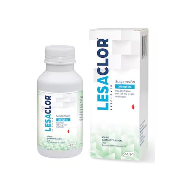 Lesaclor (Aciclovir) 200 mg/ml Suspension Frasco con 125 ml