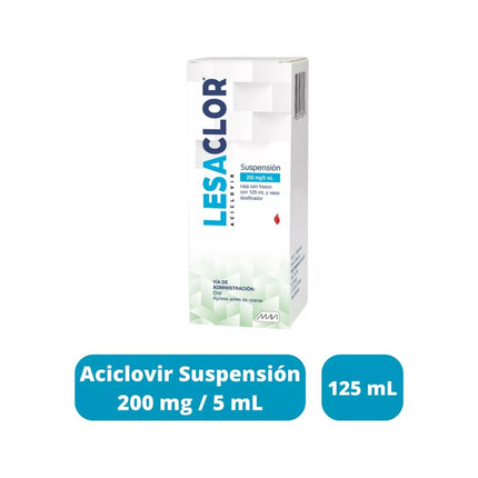 Lesaclor (Aciclovir) 200 mg/ml Suspension Frasco con 125 ml