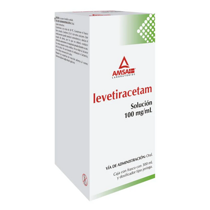 Levetiracetam Solución 100 mg/ml Caja con Frasco con 300 ml AMSA