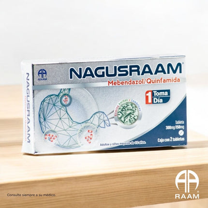 Nagusraam (Mebendazol / Quinfamida) Caja Con 2 Tabletas