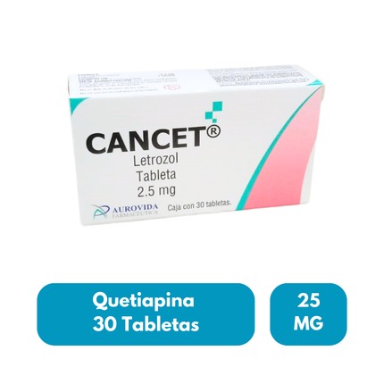 Letrozol 2.5 mg 30 Tabletas Cancet Aurovida Farmaceutica