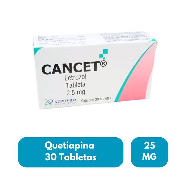 Letrozol 2.5 mg 30 Tabletas Cancet Aurovida Farmaceutica