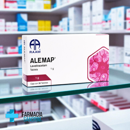 Alemap (Levetiracetam) 1 g Caja con 30 Tabletas RAAM Laboratorios