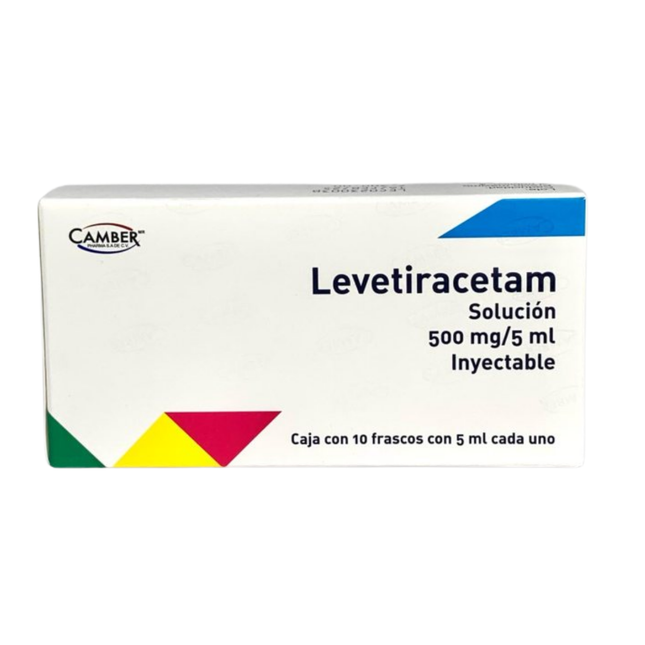 Levetiracetam 500 Mg / 5 Ml Inyectable Con 10 Frascos Camber