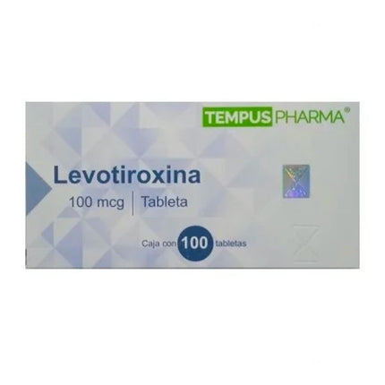 Levotiroxina Sodica 100 mcg Caja con 100 Tabletas