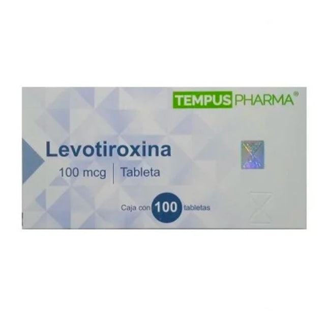 Levotiroxina Sodica 100 mcg Caja con 100 Tabletas