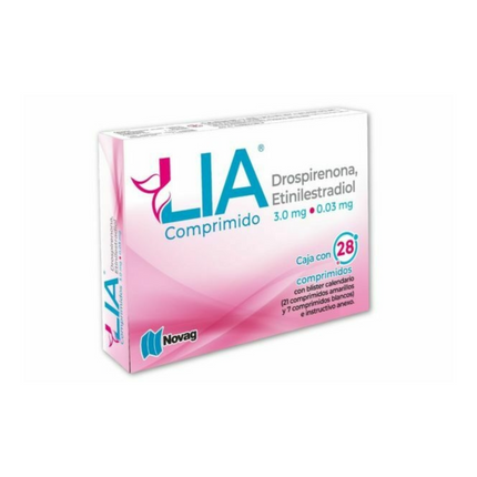Lia, Drospirenona, Etinilestradiol 3.0 mg / 0.03 mg Caja con 28 Comprimidos